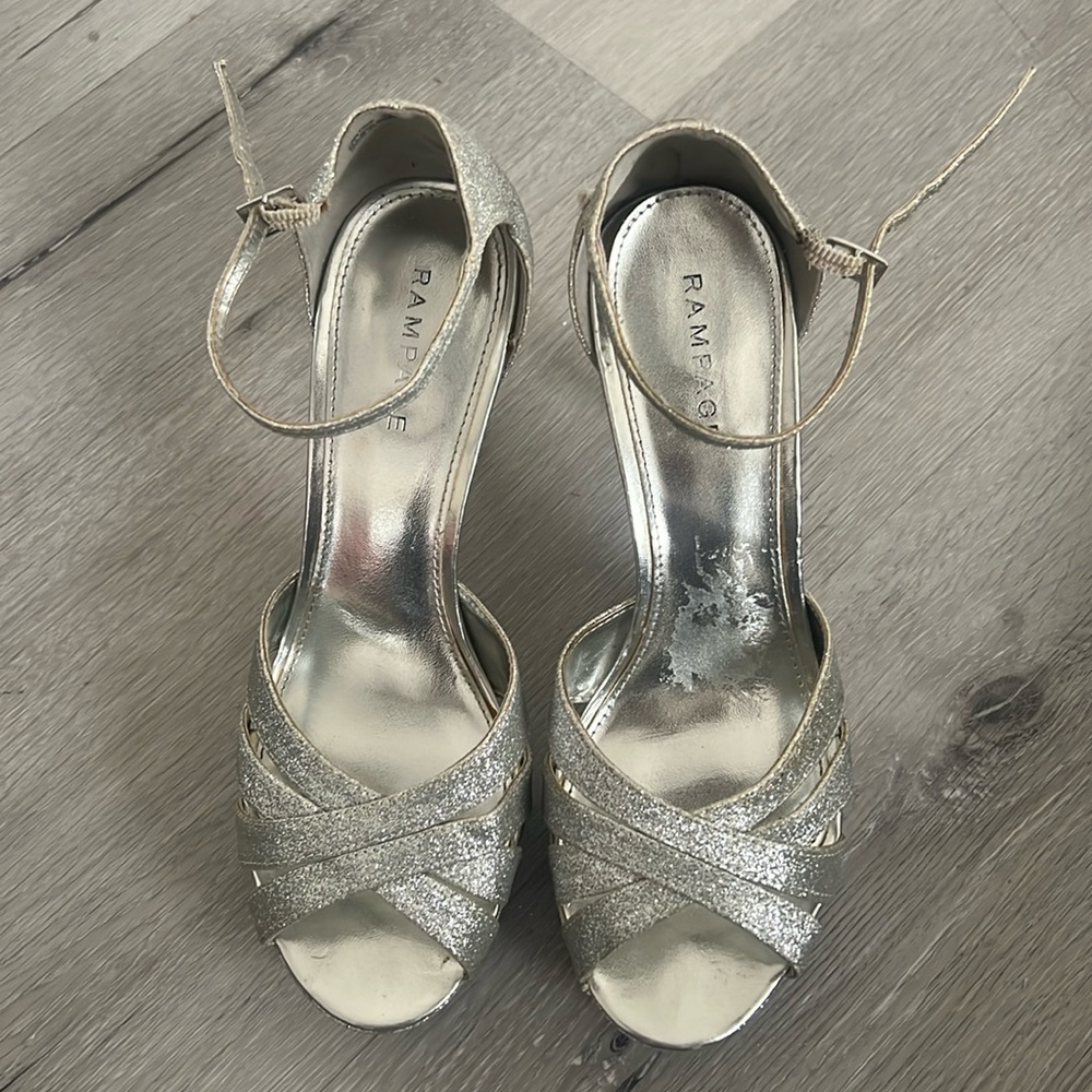 Rampage Cyber Monday Size 8.5 women’s 4” open toe glitter heels
